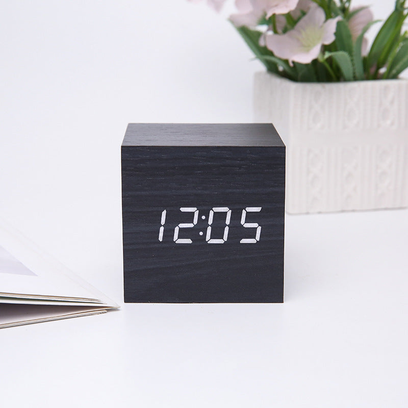 Wooden LED Alarm Clock with Snooze Function