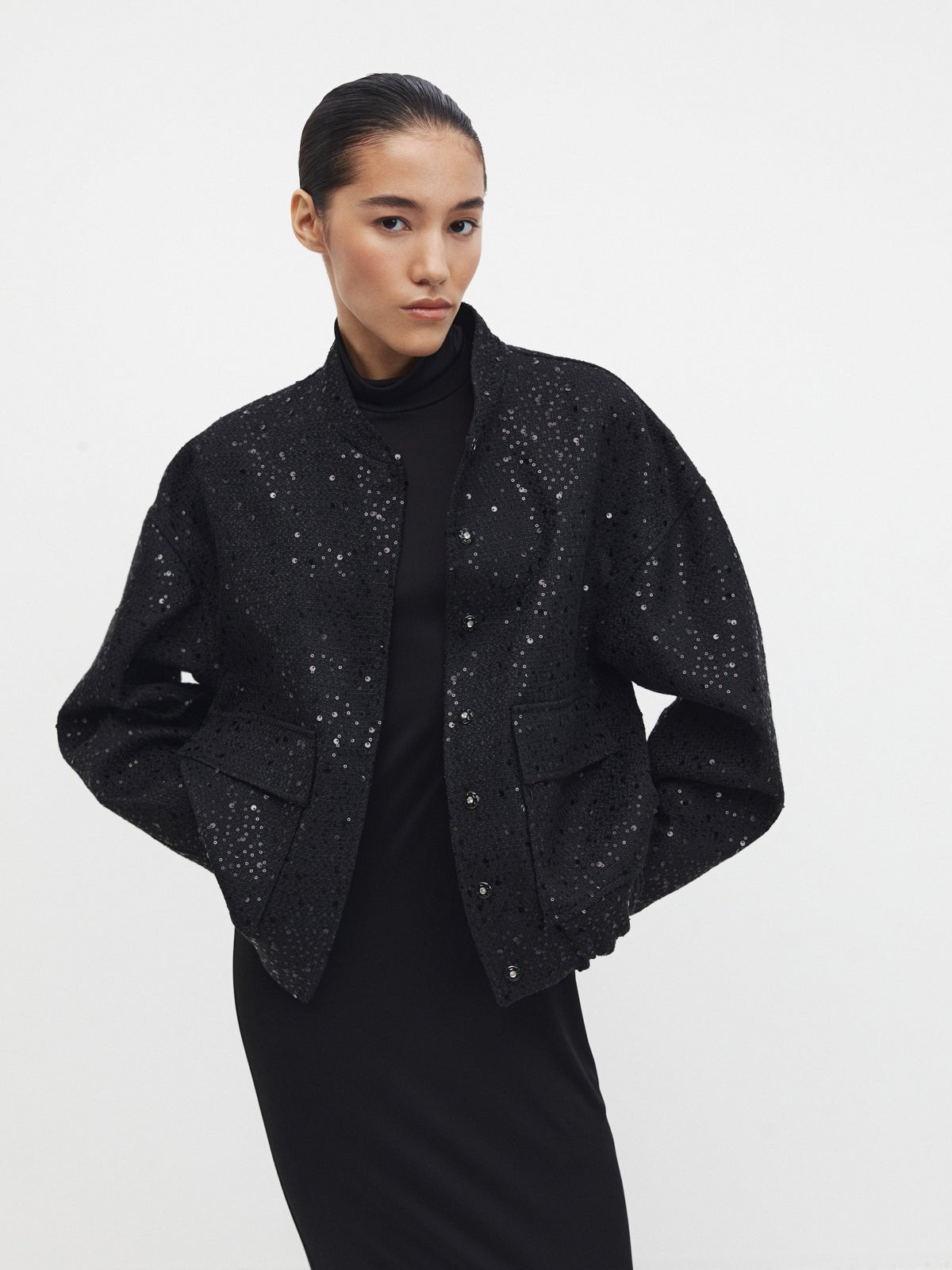 Alexie – Sequin Jacket – Modern Glam – Black 1
