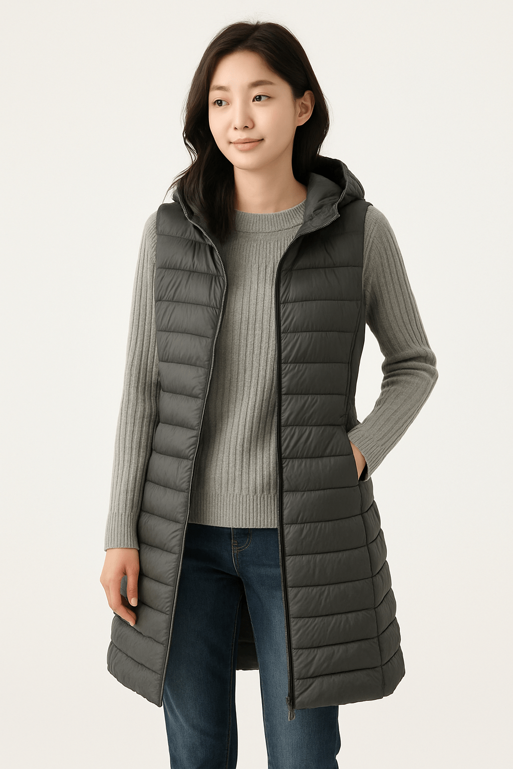 Amalie – Quilted Jacket with Hood – Padded – Black 6