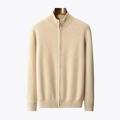 Andrew – Cashmere Full-Zip Jumper – Ribbed Texture – Versatile Style 6