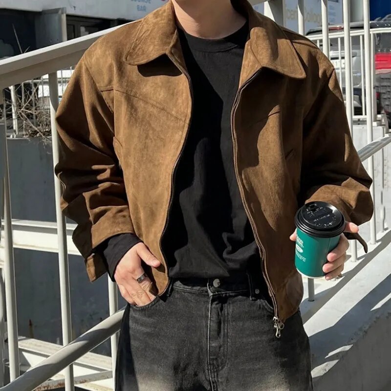 Antonio – Men's Leather Jacket – Vintage Faux – Black/Brown 9