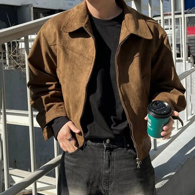 Antonio – Men's Leather Jacket – Vintage Faux – Black/Brown 9