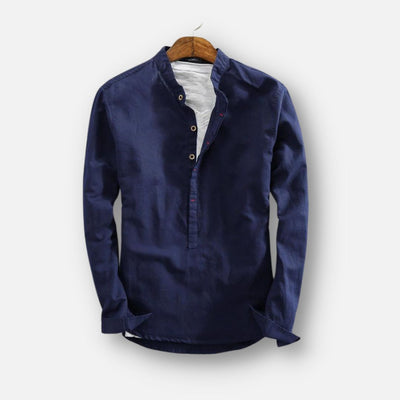 AntoniosClothing – Casual Long-Sleeve Men's Shirt – Cotton Blend – Solid Color 1