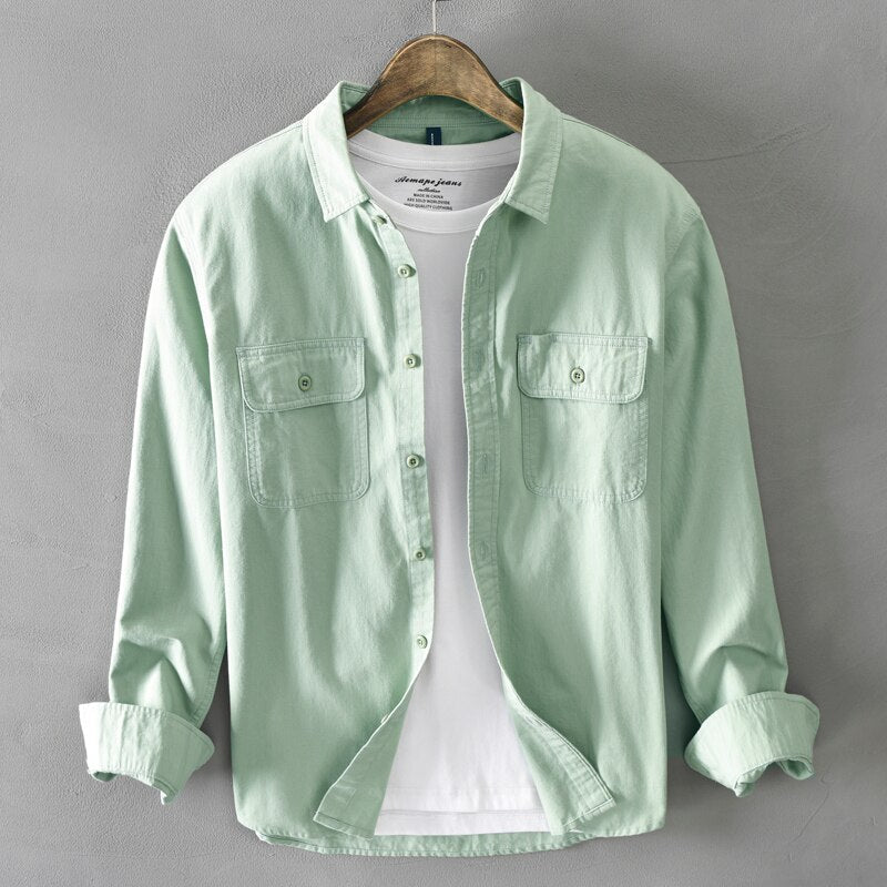 AntoniosClothing – Organic Cotton Long Sleeve Shirt – Solid Color 6