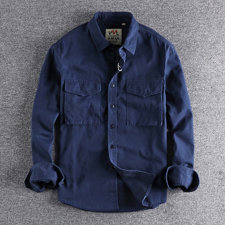 Antonios – Premium Cotton Cargo Shirt – Organic Cotton – Solid Color 0