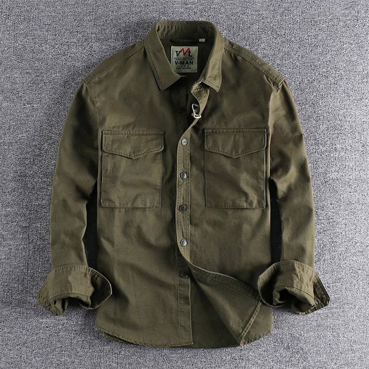 Antonios – Premium Cotton Cargo Shirt – Organic Cotton – Solid Color 3