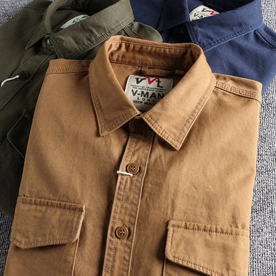 Antonios – Premium Cotton Cargo Shirt – Organic Cotton – Solid Color 5