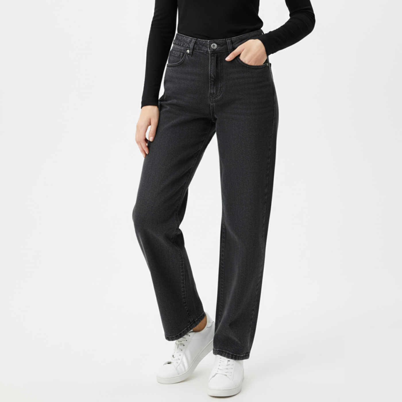 Arlys – High Waist Straight Jeans – Stretch Fabric – Classic Blue 2