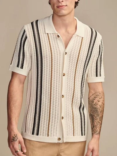 Beniros – Vintage Stripe Knit Shirt – Lightweight – Summer 0