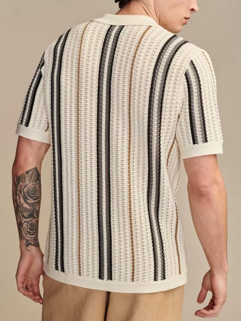Beniros – Vintage Stripe Knit Shirt – Lightweight – Summer 2