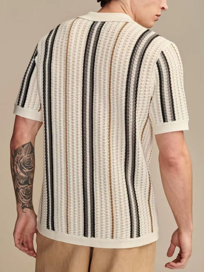 Beniros – Vintage Stripe Knit Shirt – Lightweight – Summer 2