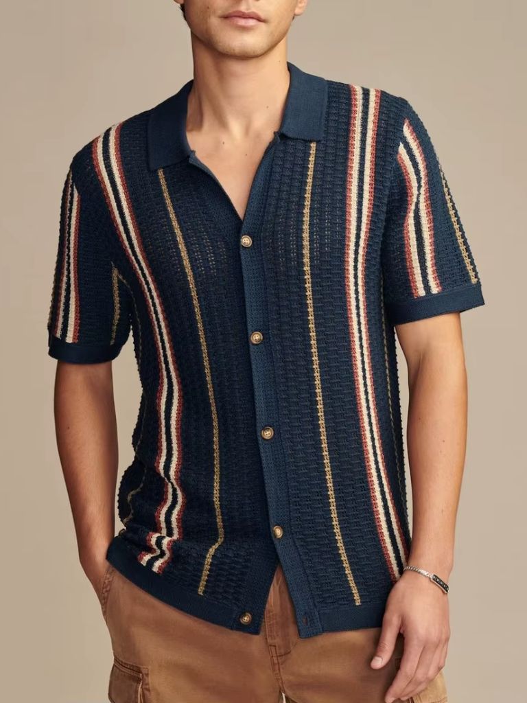 Beniros – Vintage Stripe Knit Shirt – Lightweight – Summer 6