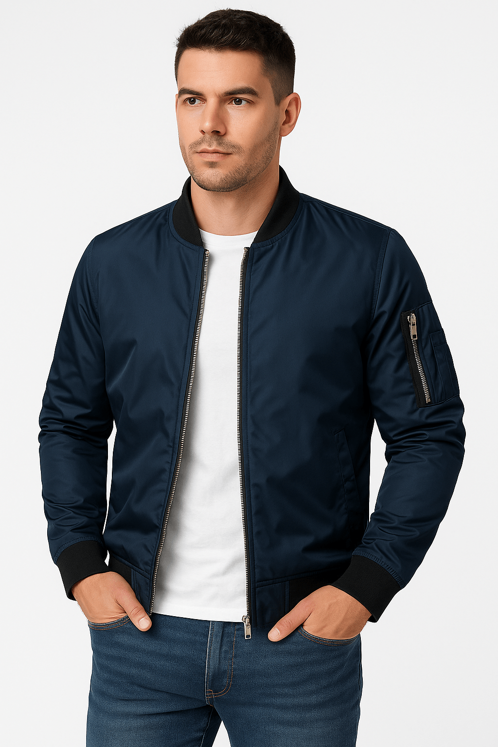 Benjamin – Light Bomber Jacket – Navy 4