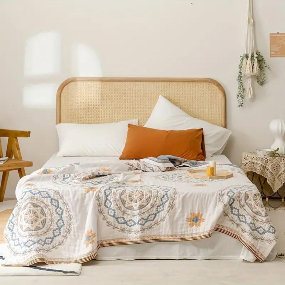 Throw Blanket – Boho Mandala Design – 100% Cotton – Multicolor – 130 x 150 cm – Serene Collection 0