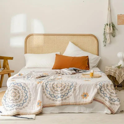 Throw Blanket – Boho Mandala Design – 100% Cotton – Multicolor – 130 x 150 cm – Serene Collection 0