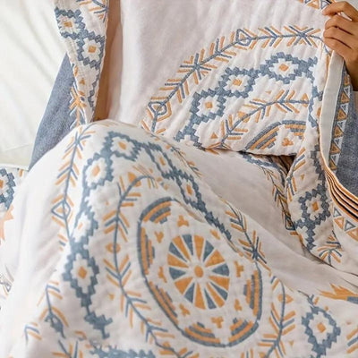Throw Blanket – Boho Mandala Design – 100% Cotton – Multicolor – 130 x 150 cm – Serene Collection 1