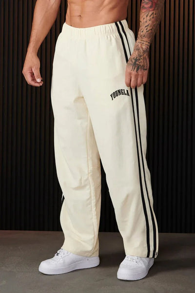 Bryan – Men's Track Pants – Breathable Fabric – Black/White 2