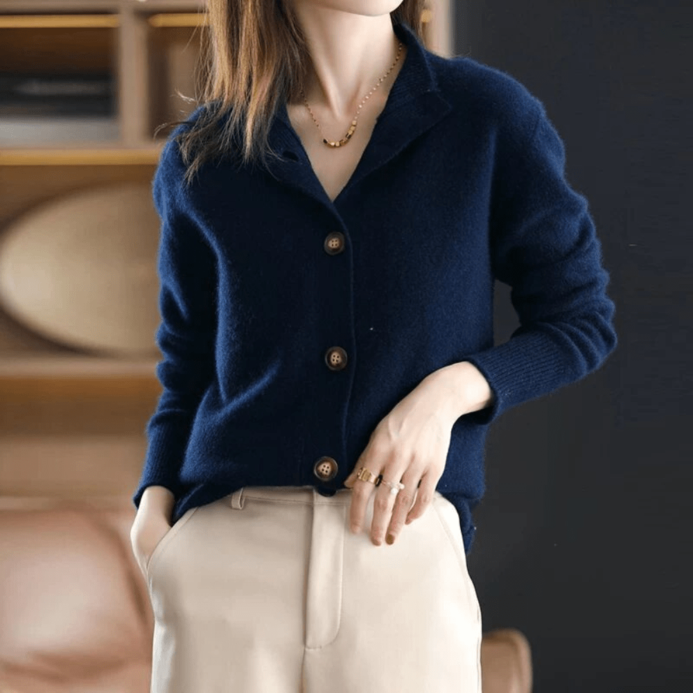 CHARMIMRE – Women's Cardigan – Soft Fabric – Elegant Black 3