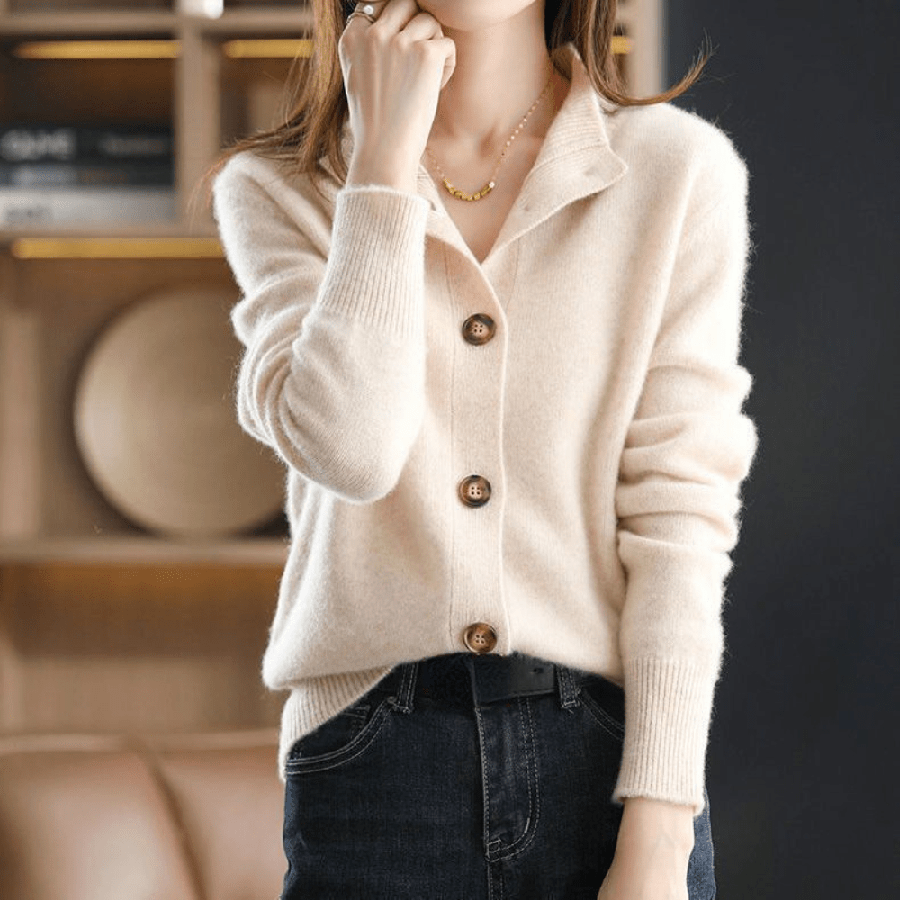 CHARMIMRE – Women's Cardigan – Soft Fabric – Elegant Black 4