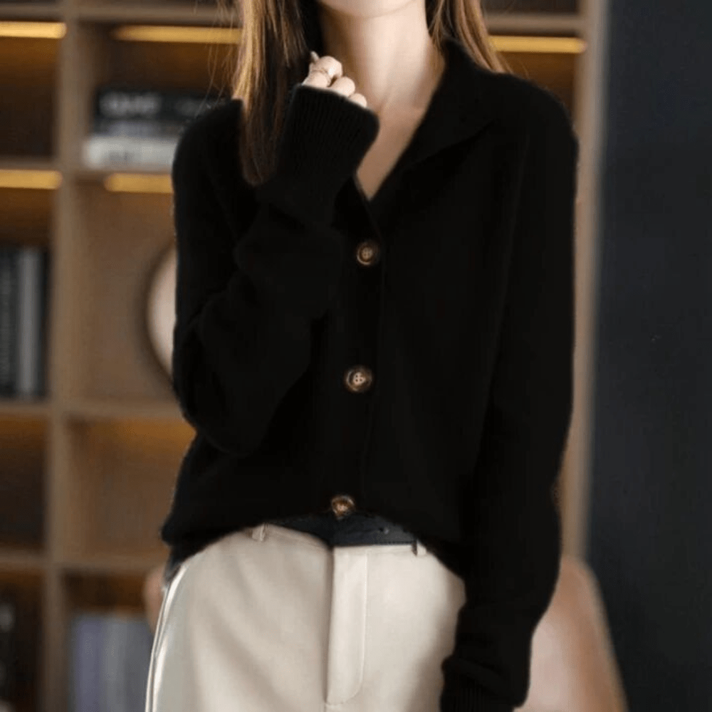 CHARMIMRE – Women's Cardigan – Soft Fabric – Elegant Black 7
