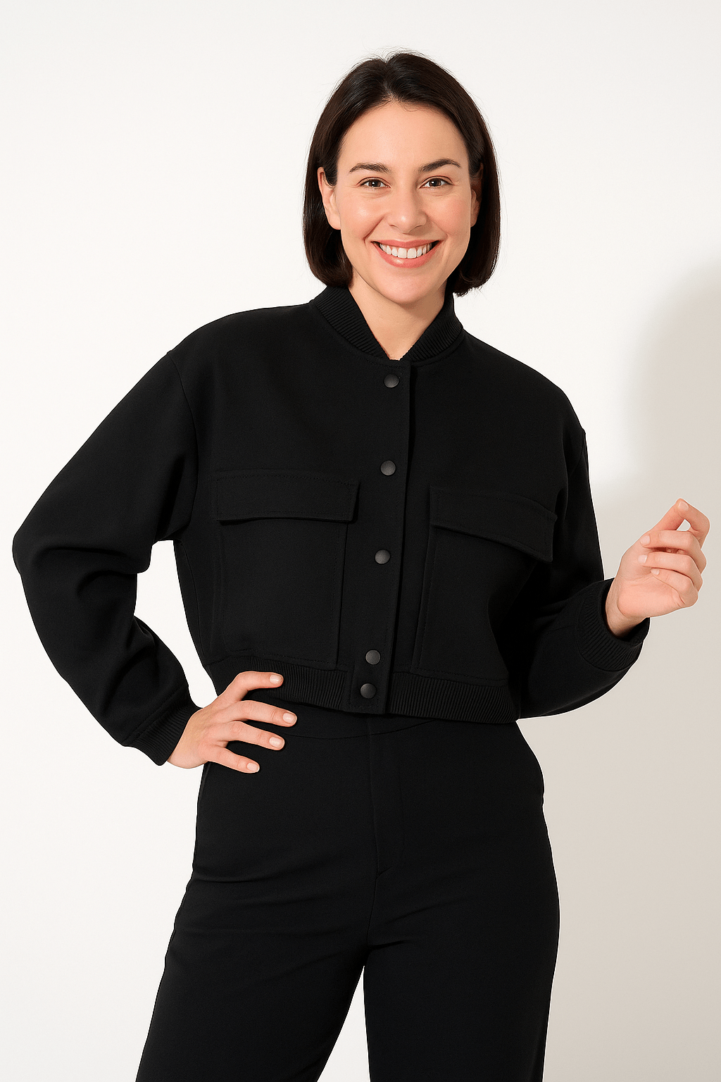 Calliope – Modern Bomber Jacket – Lightweight – Black 4