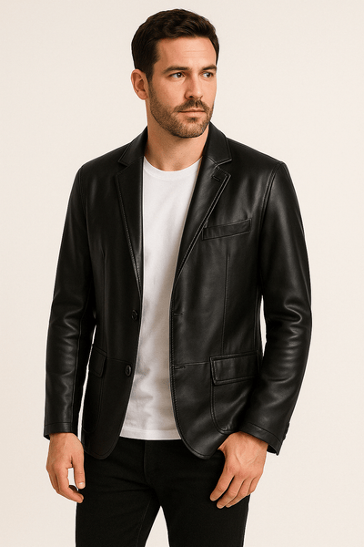Carsten – Classic Leather Jacket – PU Leather – Black 1