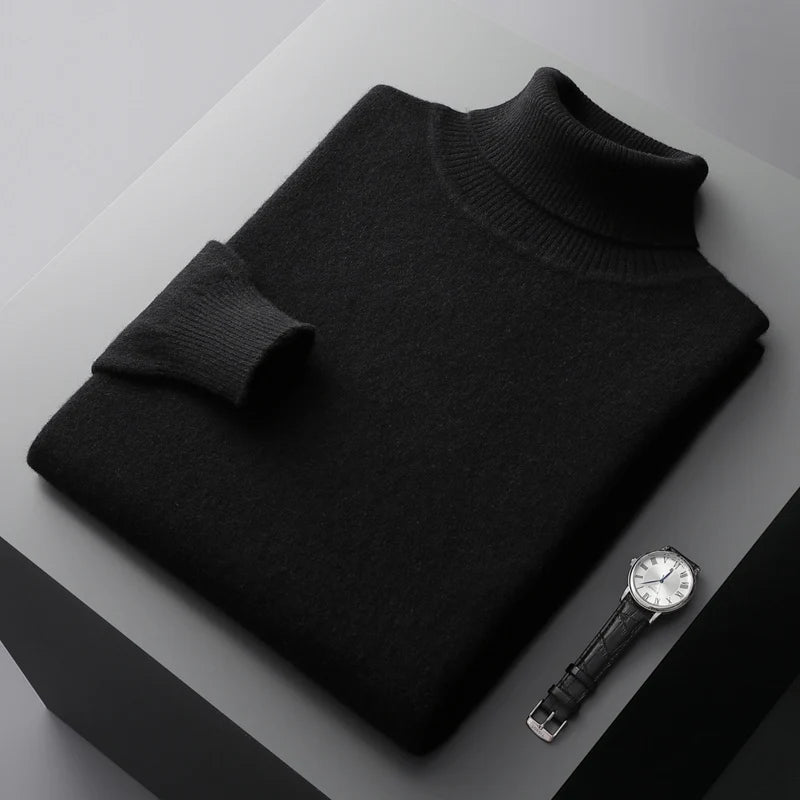 Castello – Black Wool Sweater – Turtleneck Design 9
