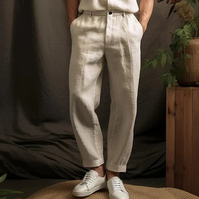 Casual Men's Linen Pants – Light Beige 0