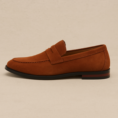 Casual – Mens Loafers – Suede – Brown 1