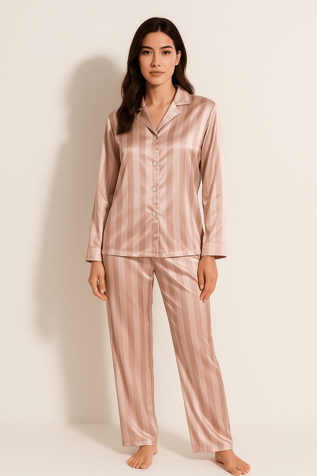 Christabel – Striped Pajama Set – Soft Cotton – Multi-Color 1