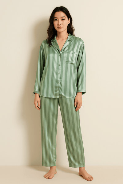Christabel – Striped Pajama Set – Soft Cotton – Multi-Color 2