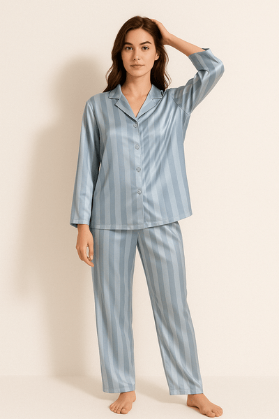 Christabel – Striped Pajama Set – Soft Cotton – Multi-Color 4