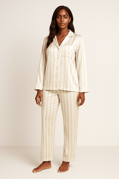 Christabel – Striped Pajama Set – Soft Cotton – Multi-Color 8