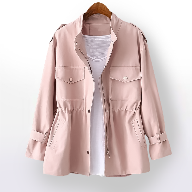Clarisse – Classic Trench Coat – Cotton-Nylon Blend – Pink 1
