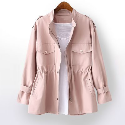 Clarisse – Classic Trench Coat – Cotton-Nylon Blend – Pink 1