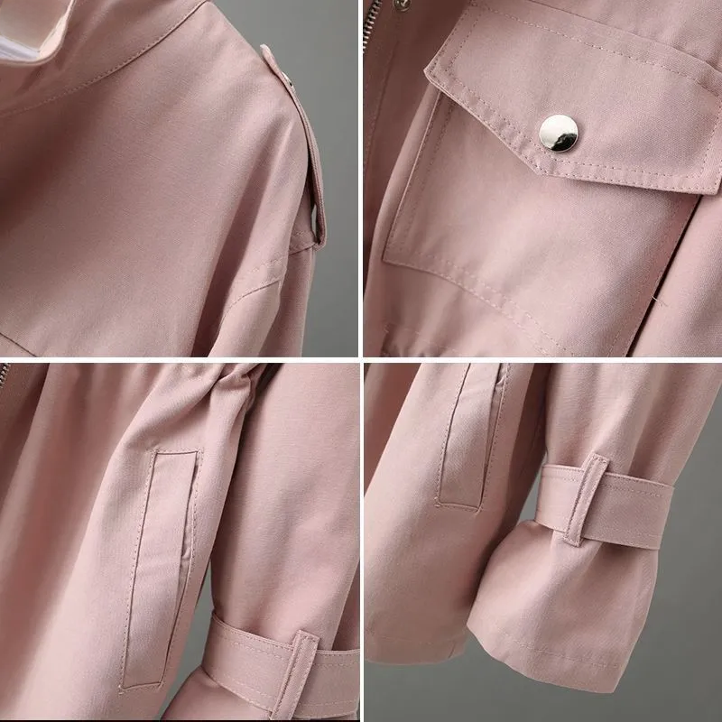 Clarisse – Classic Trench Coat – Cotton-Nylon Blend – Pink 2