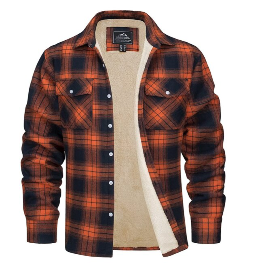 Classic Flannel Men's Jacket – Warm Plaid – Blue 0