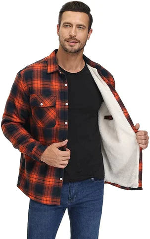 Classic Flannel Men's Jacket – Warm Plaid – Blue 1