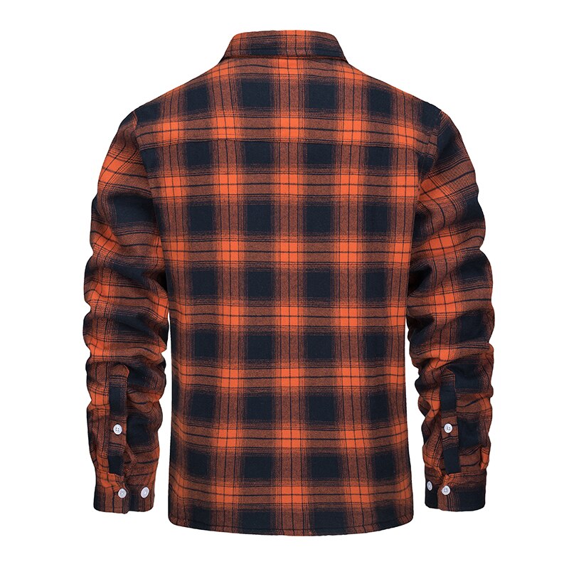 Classic Flannel Men's Jacket – Warm Plaid – Blue 3