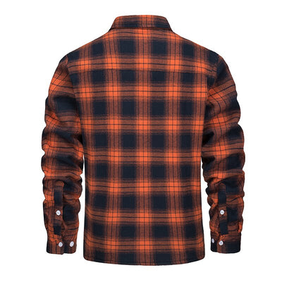 Classic Flannel Men's Jacket – Warm Plaid – Blue 3