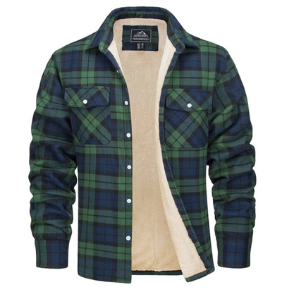 Classic Flannel Men's Jacket – Warm Plaid – Blue 4