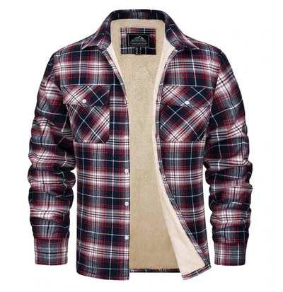Classic Flannel Men's Jacket – Warm Plaid – Blue 5