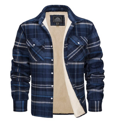 Classic Flannel Men's Jacket – Warm Plaid – Blue 6