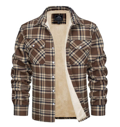 Classic Flannel Men's Jacket – Warm Plaid – Blue 8