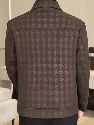 Classic Houndstooth Men's Jacket – Cotton Blend – Autumn/Winter 3