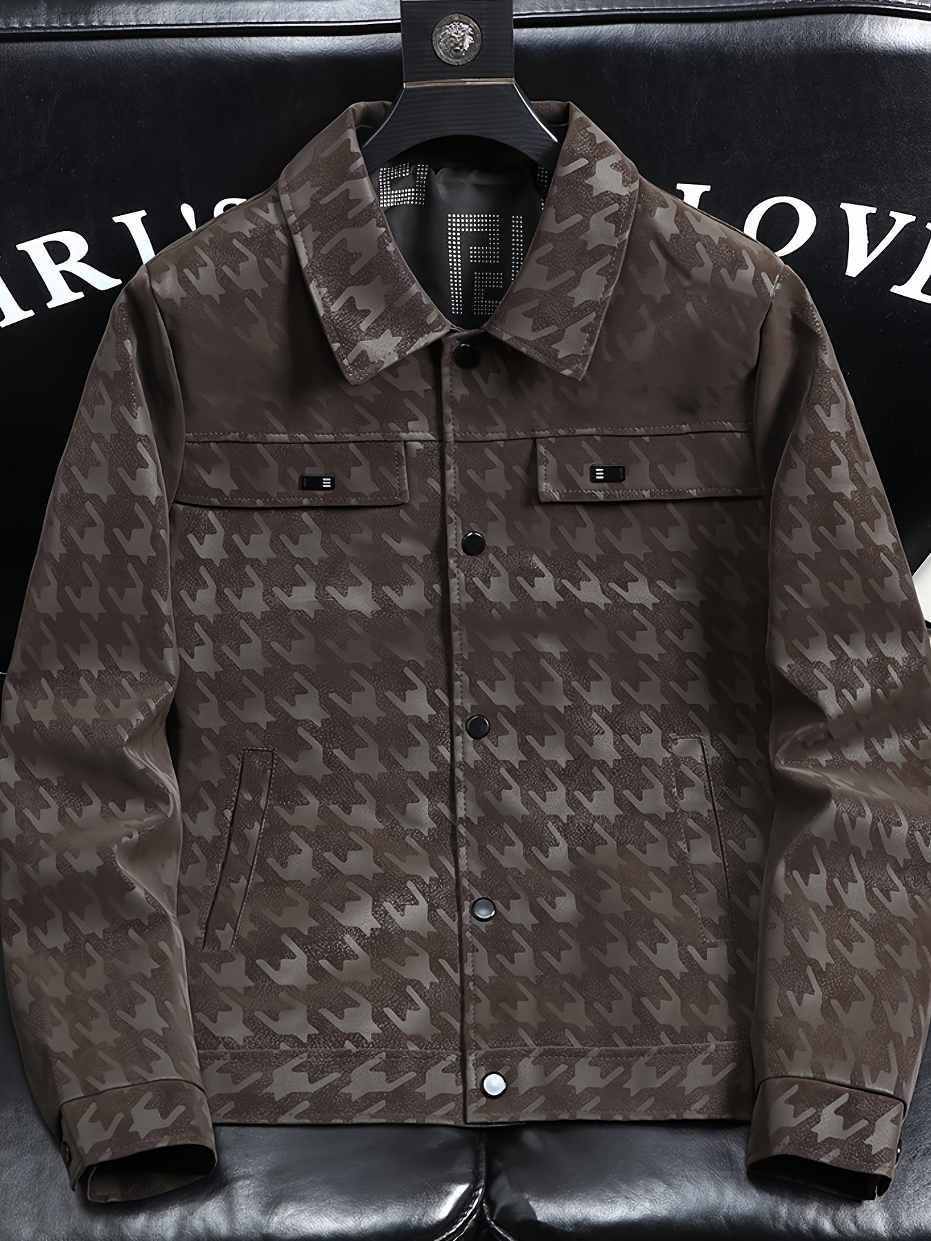 Classic Houndstooth Men's Jacket – Cotton Blend – Autumn/Winter 5