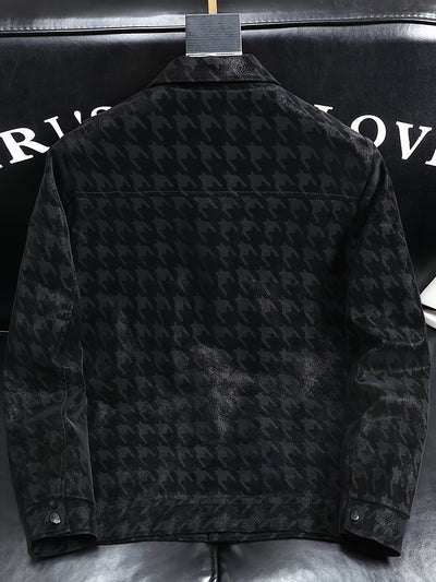Classic Houndstooth Men's Jacket – Cotton Blend – Autumn/Winter 6