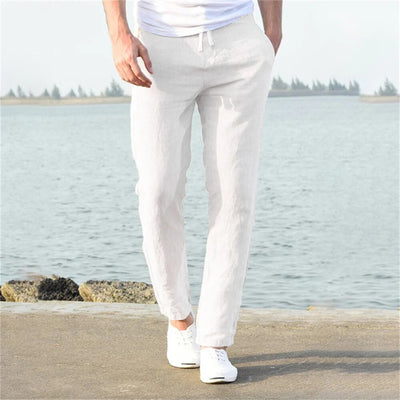 Classic Linen Trousers – Breathable Summer Pants – Light Beige 0