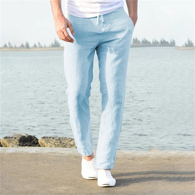 Classic Linen Trousers – Breathable Summer Pants – Light Beige 3