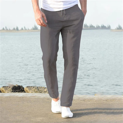 Classic Linen Trousers – Breathable Summer Pants – Light Beige 4
